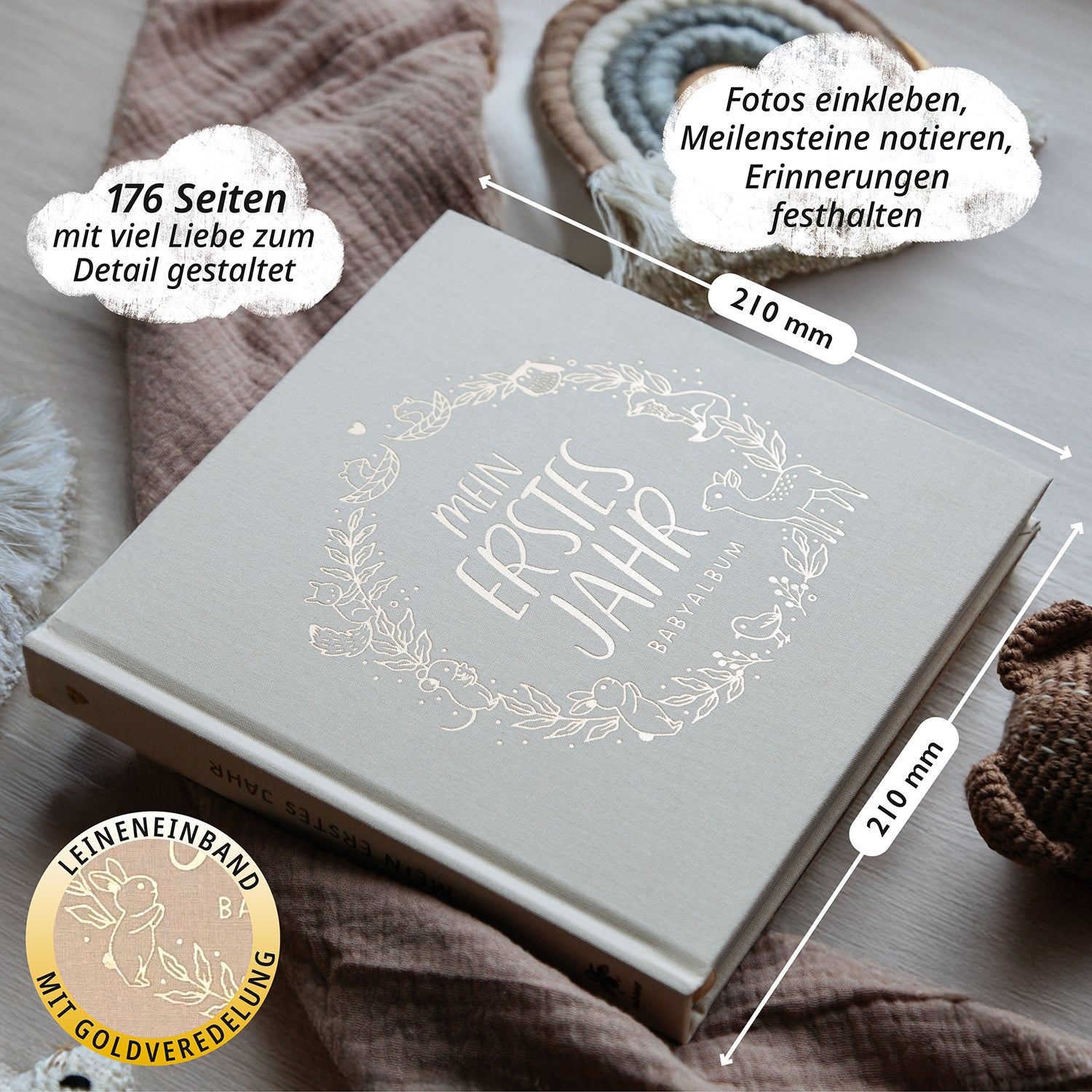 Babyalbum Premium Leinen