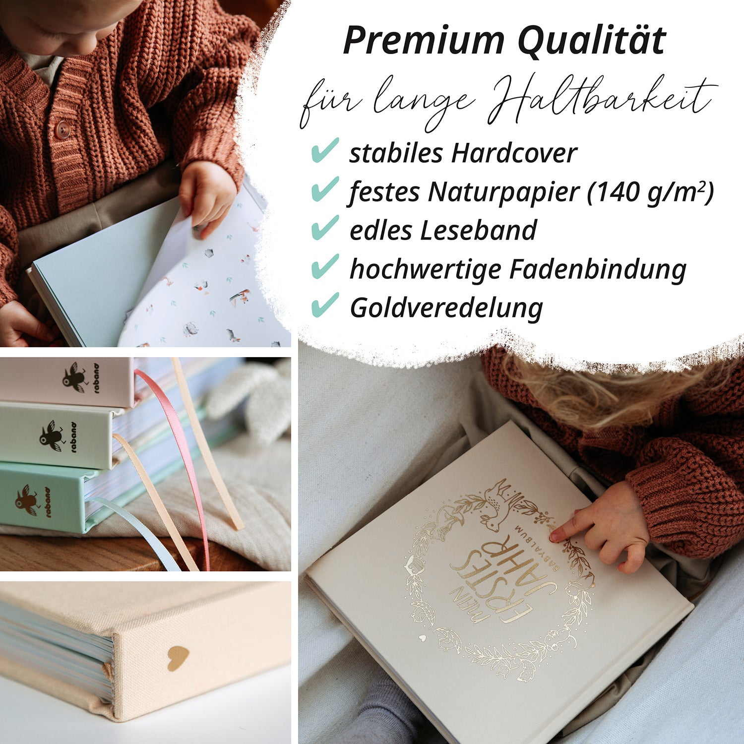 Babyalbum Premium Leinen