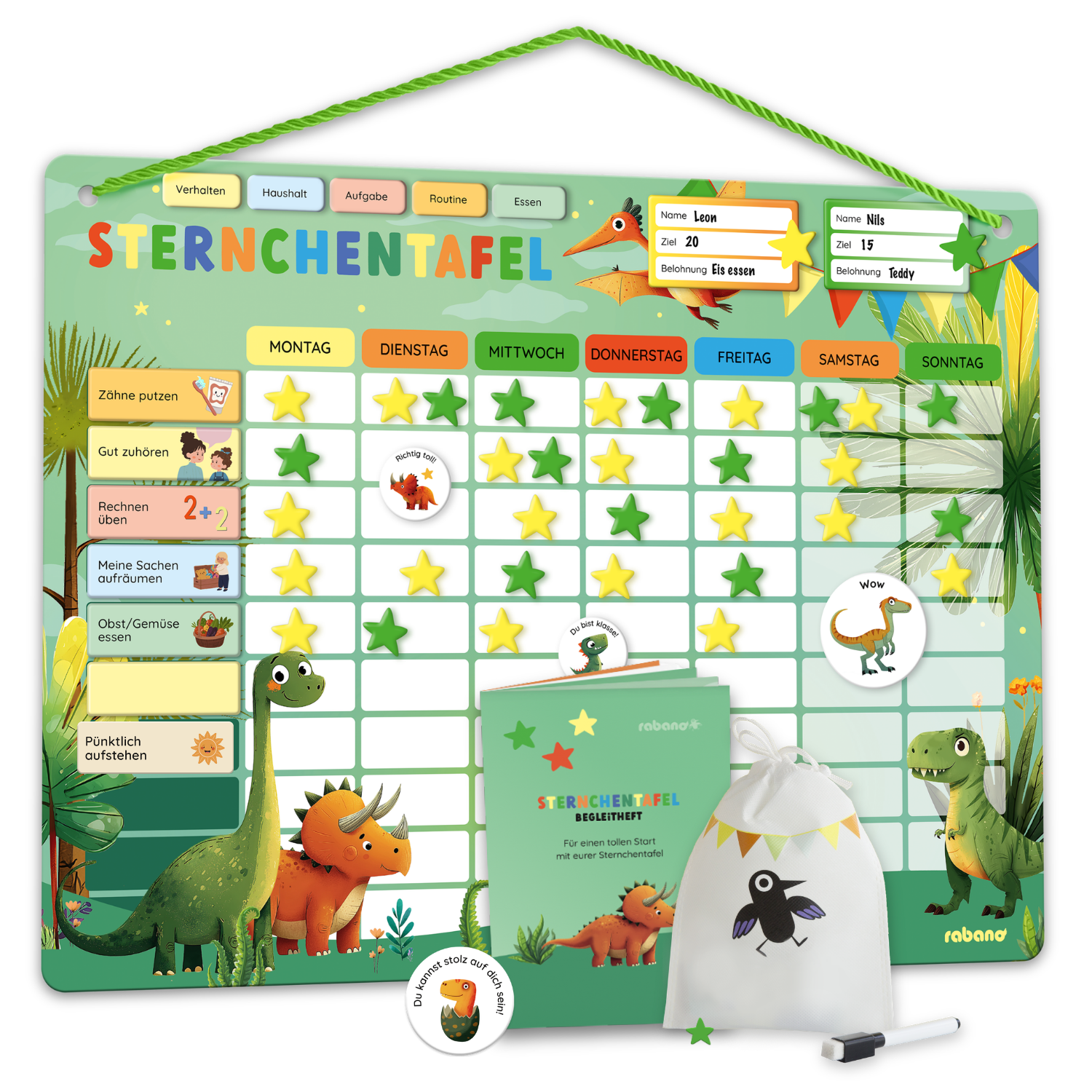 Belohnungstafel für Kinder Dino