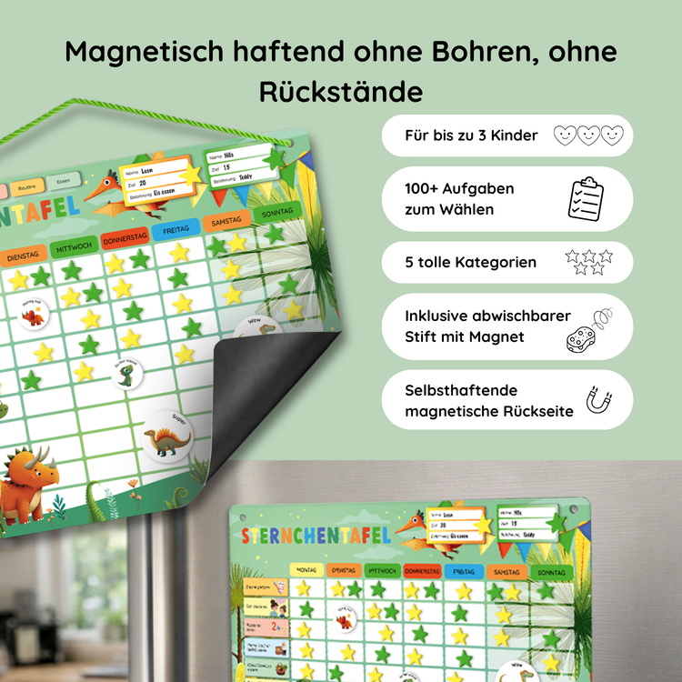 Belohnungstafel für Kinder Dino