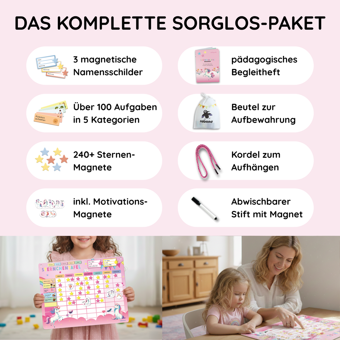 Belohnungstafel für Kinder Einhorn