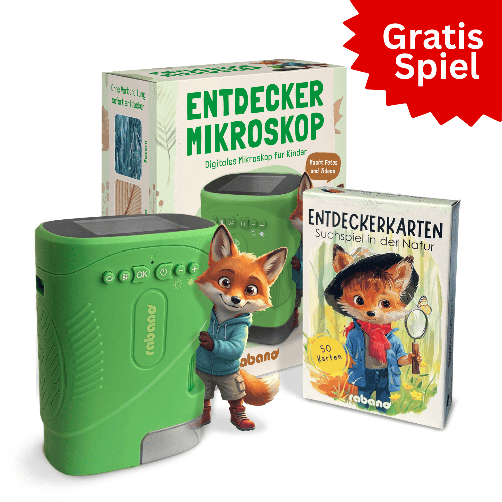 Entdecker Mikroskop für Kinder + Gratis Kartenspiel