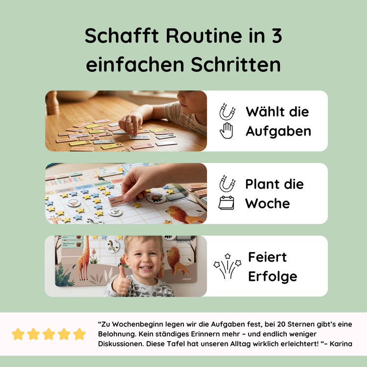 Belohnungstafel für Kinder Dino