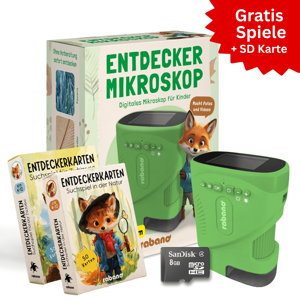 Entdecker Mikroskop + 2 Kartensets + Gratis SD Karte