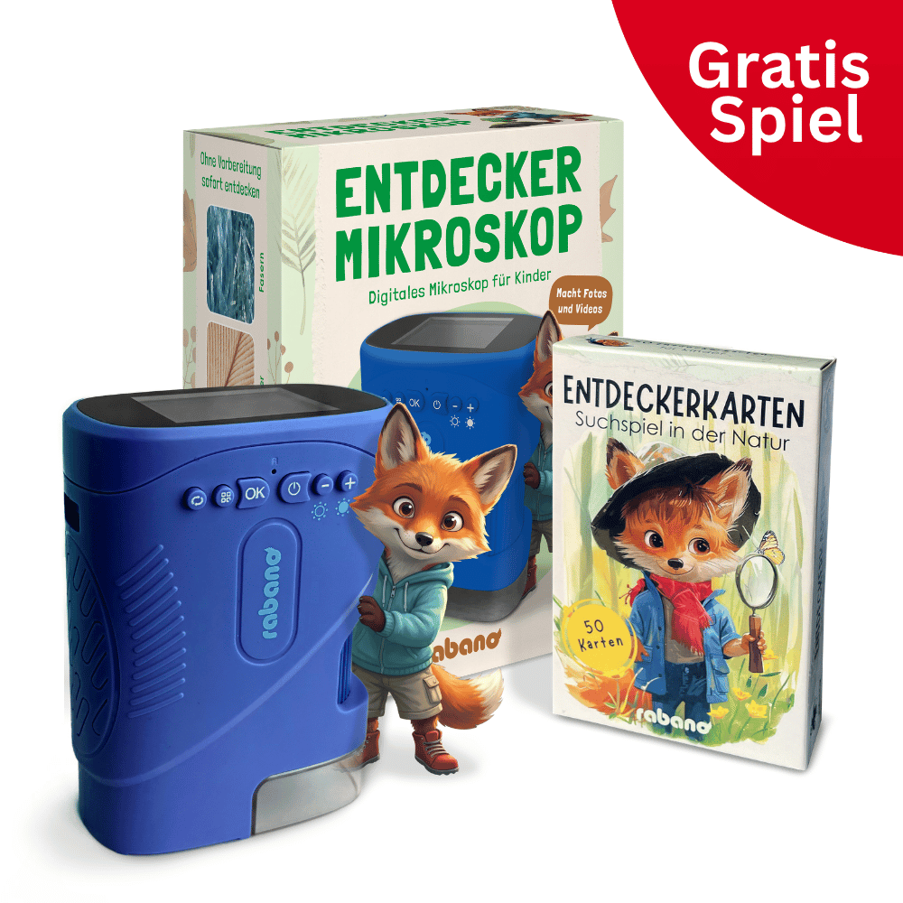 Entdecker Mikroskop für Kinder + Gratis Kartenspiel