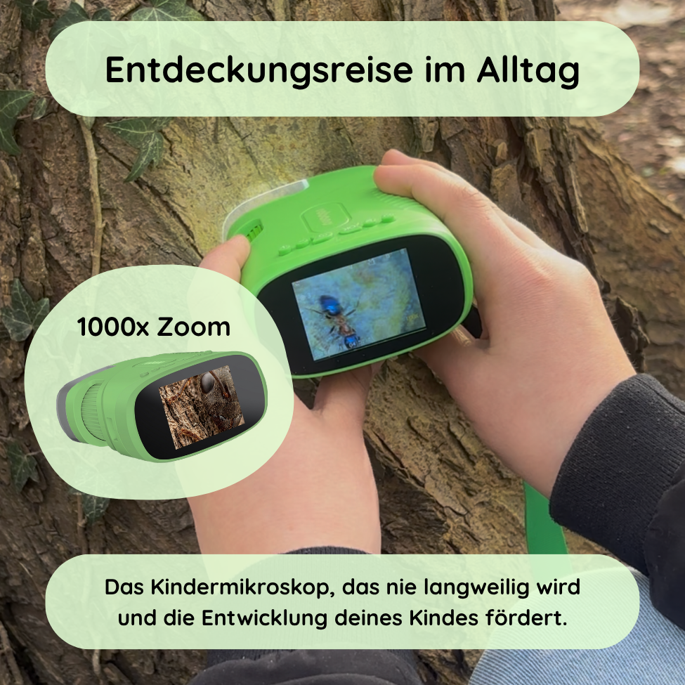 Entdecker Mikroskop für Kinder + Gratis Kartenspiel