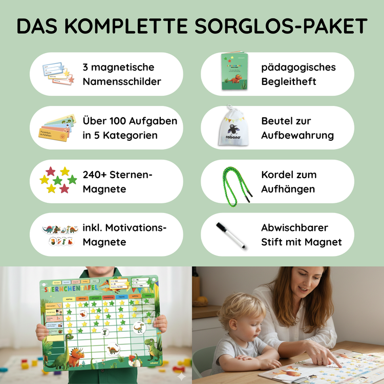 Belohnungstafel für Kinder Dino