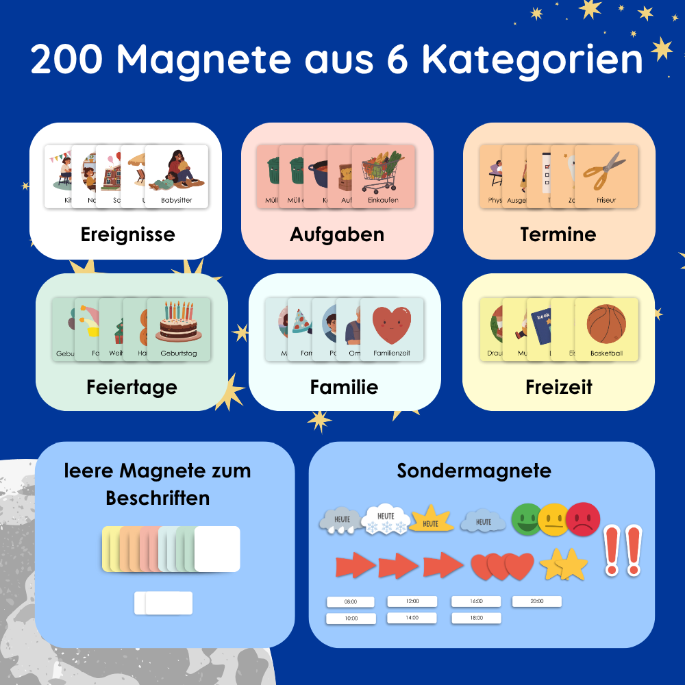 Wochenplaner für Kinder Weltall