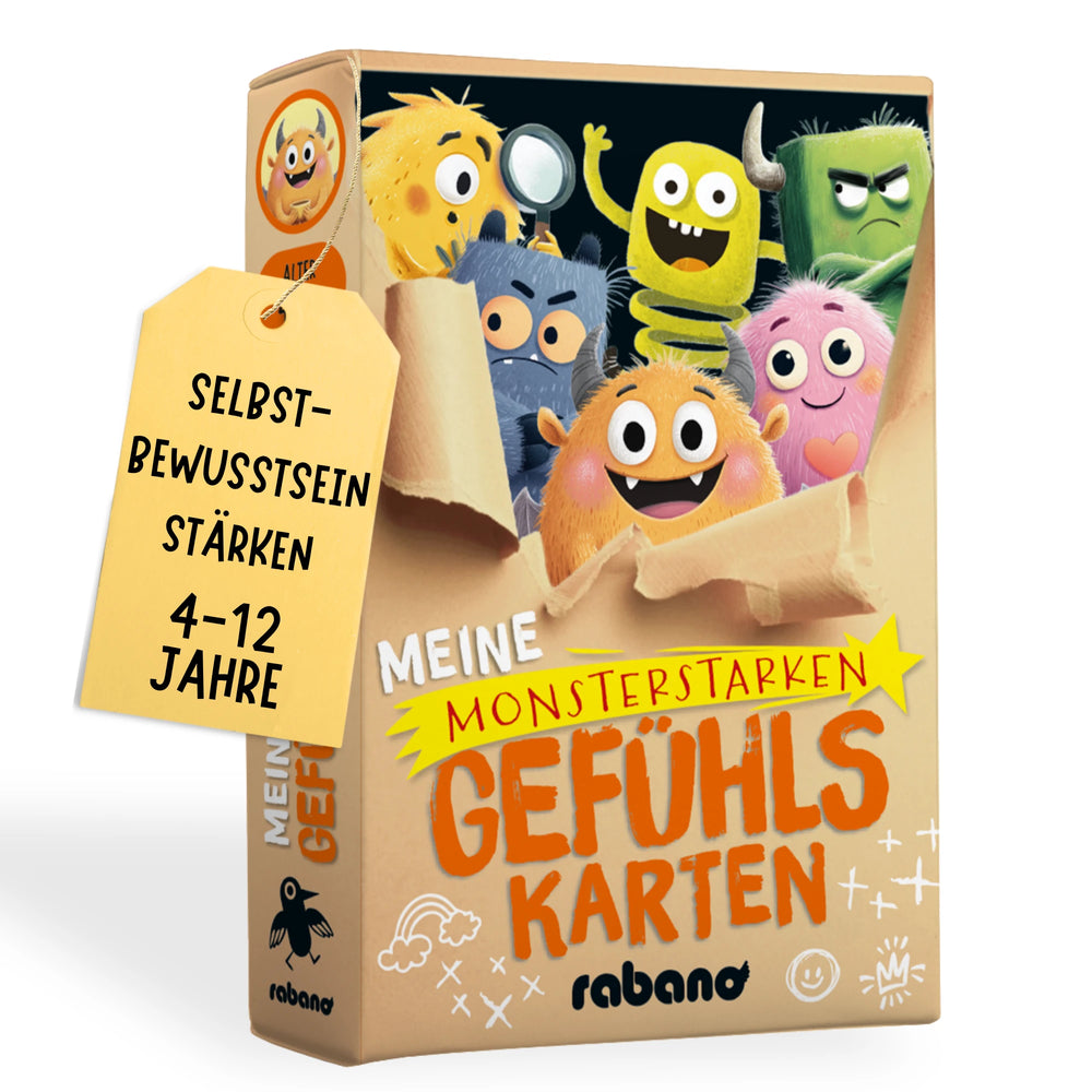 Rabano Meine monsterstarken Gefühlskarten – Verpackung mit bunten Monstern, Selbstbewusstsein stärken, 4–12 Jahre