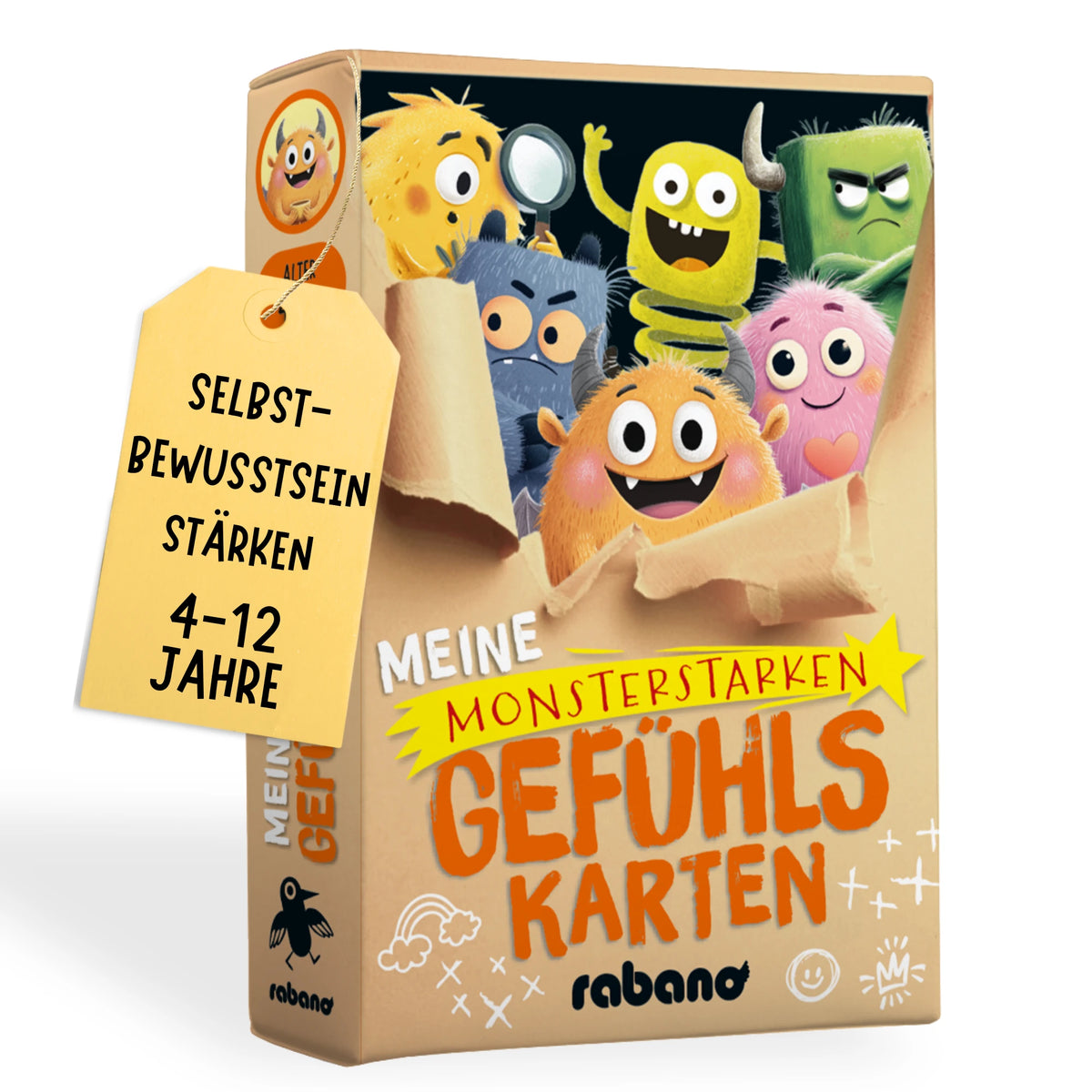Rabano Meine monsterstarken Gefühlskarten – Verpackung mit bunten Monstern, Selbstbewusstsein stärken, 4–12 Jahre