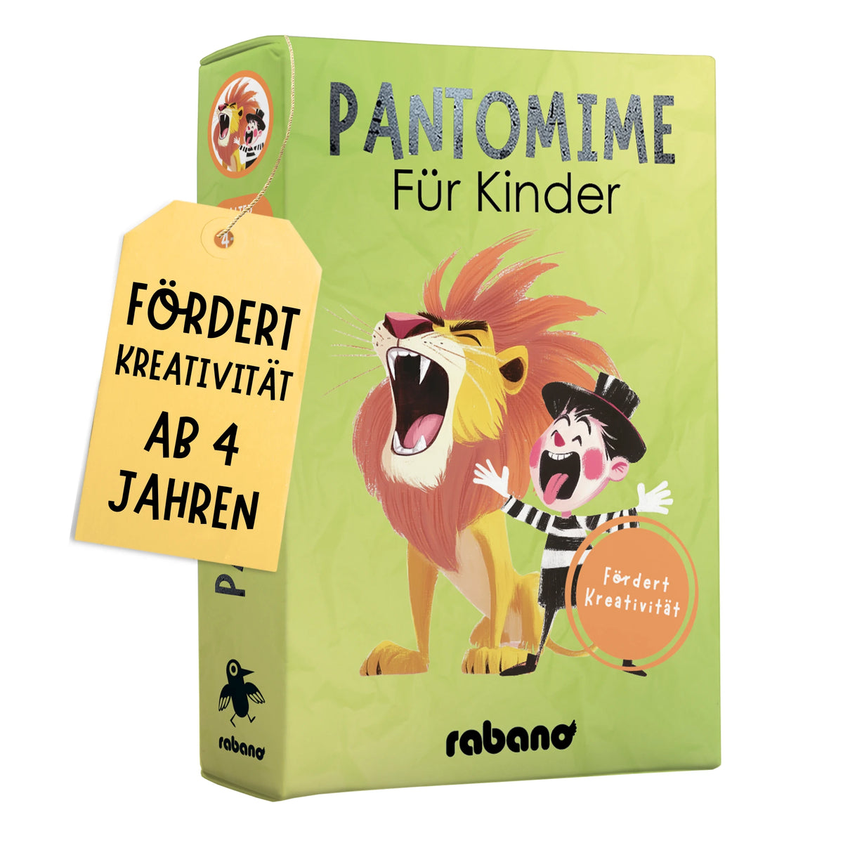 Rabano Pantomime für Kinder – Verpackung mit Löwe und Pantomime, fördert Kreativität, ab 4 Jahren